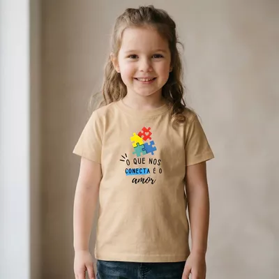 Camiseta Algodão fio 30.1 - Estampa em DTF Autismo